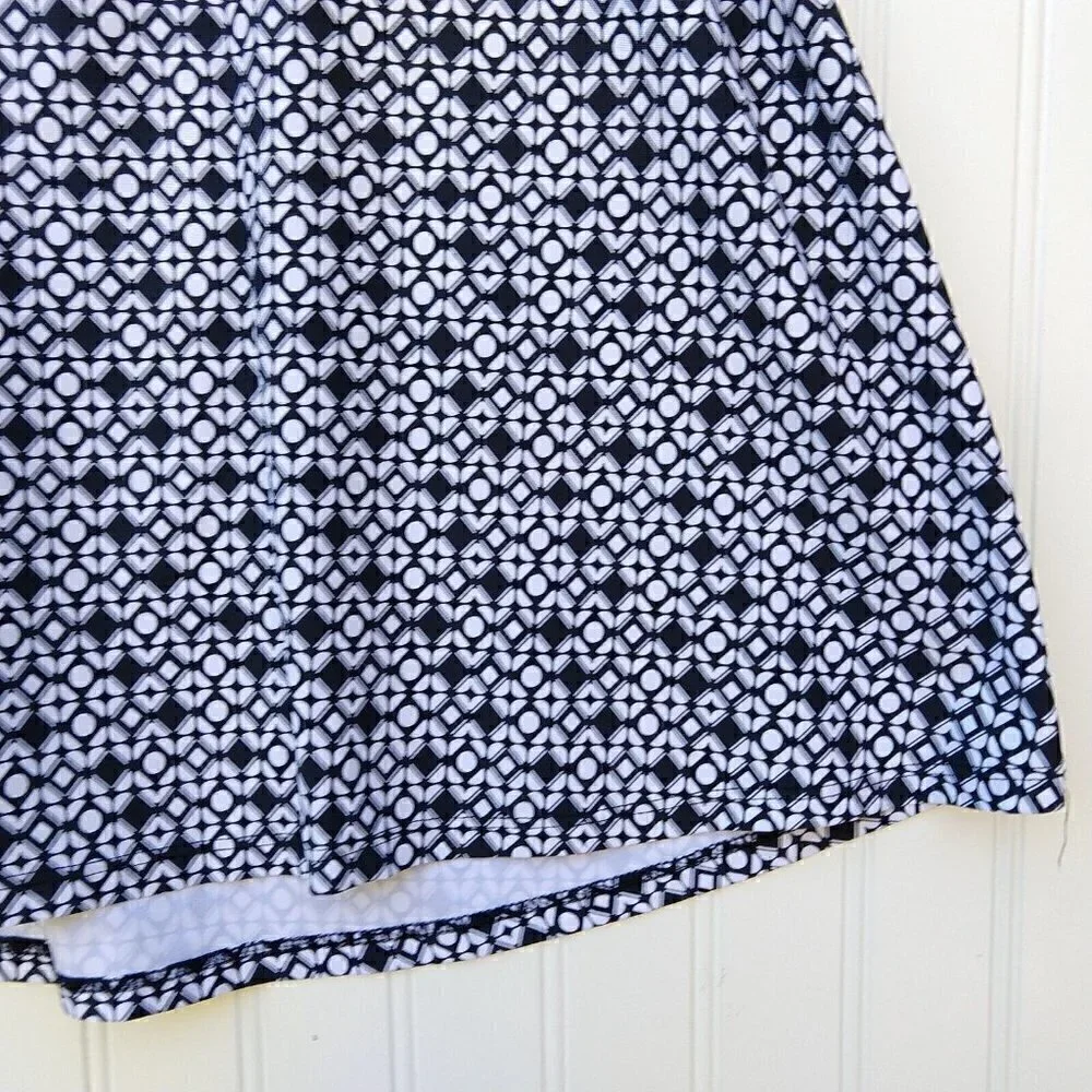 Title Nine Foldover Skirt Size XL Black White Print Short Stretch Active Workout - Picture 4 of 8